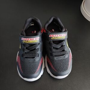 Skechers Kids' Black and Red S-Lights Sneakers